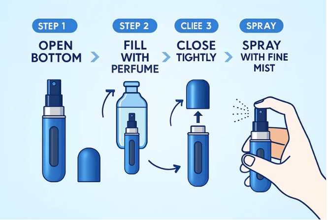 Refillable perfume atomizer (2 pc)